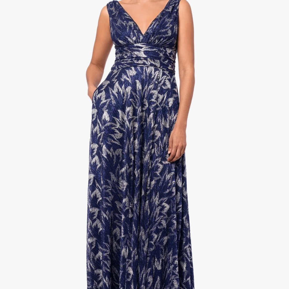 Formal navy/silver dress Betsy& Adam